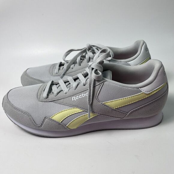 Reebok Royal Classic Jogger Shoes Gray Yellow Low Top Sneakers Women's Size 10 - Picture 6 of 13